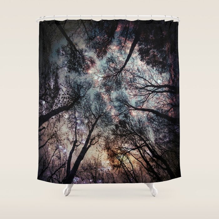 Starry Sky in the Forest Shower Curtain Gallery Image 1