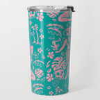 Tiki Temptress in Pink and Turquoise Travel Mug Gallery Image 2