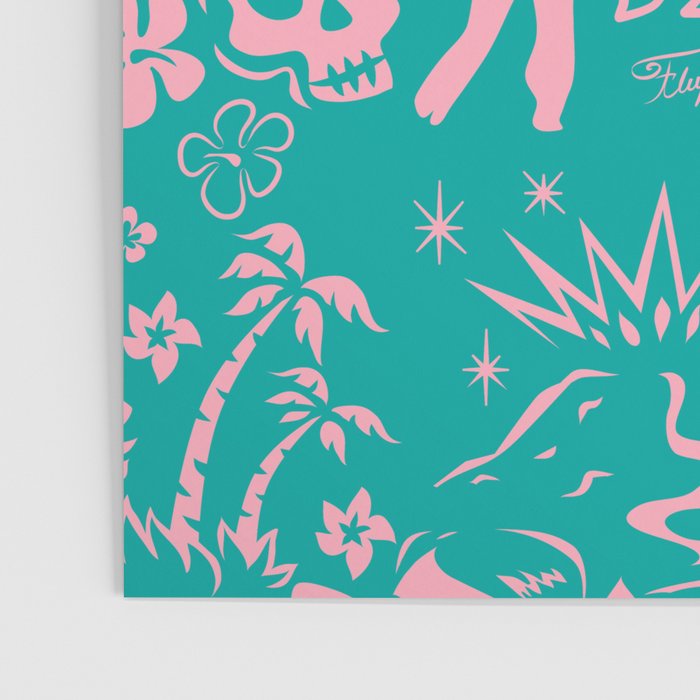 Tiki Temptress in Pink and Turquoise Poster Gallery Image 3