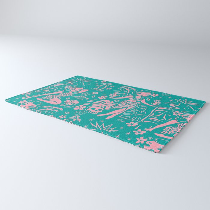 Tiki Temptress in Pink and Turquoise Rug Gallery Image 3