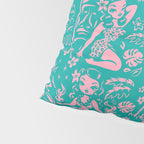 Tiki Temptress in Pink and Turquoise Pillow Sham Gallery Image 4