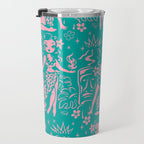 Tiki Temptress in Pink and Turquoise Travel Mug Gallery Image 3