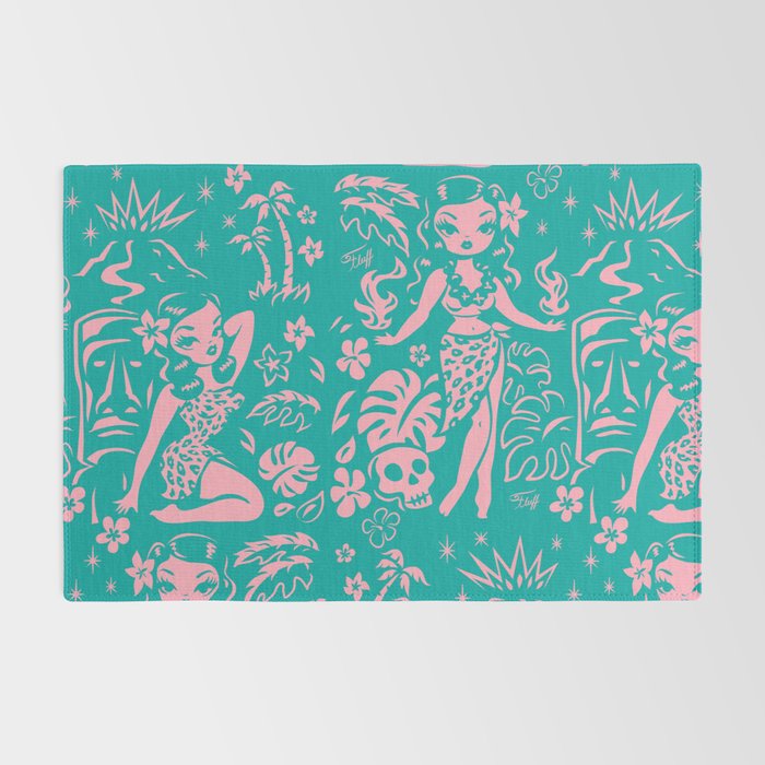 Tiki Temptress in Pink and Turquoise Rug Gallery Image 2