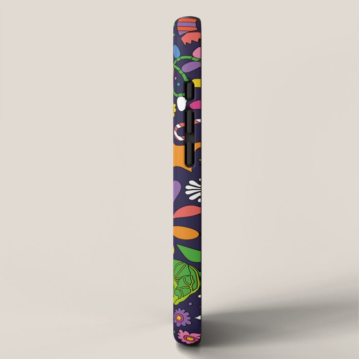 60s 70s psychedelic Modern Christmas Confetti Pattern iPhone Case Gallery Image 2