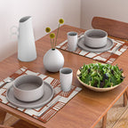 Burnt Orange Line Art Pattern Placemat Gallery Image 2