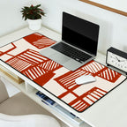 Burnt Orange Line Art Pattern Desk Mat Gallery Image 2