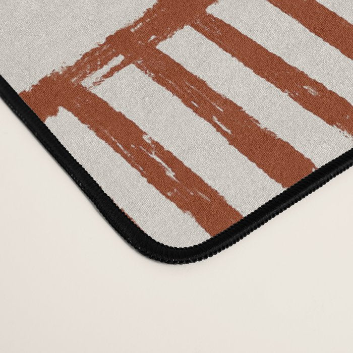 Burnt Orange Line Art Pattern Desk Mat Gallery Image 4