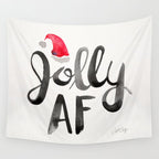 Jolly AF - Black Typography Wall Tapestry Gallery Image 4
