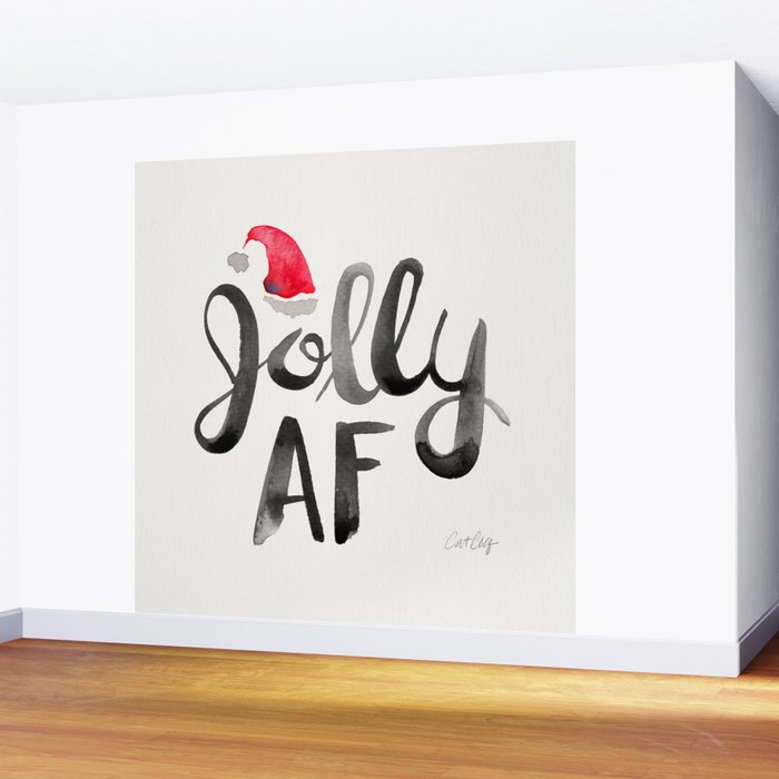 Jolly AF - Black Typography Wall Mural Gallery Image 2