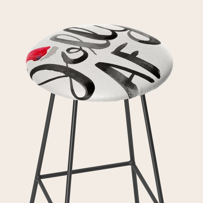 Jolly AF - Black Typography Stool Gallery Image 2