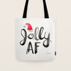 Jolly AF - Black Typography Tote Bag Gallery Image 1