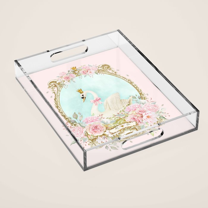 The shabby Swan Acrylic Tray Gallery Image 1