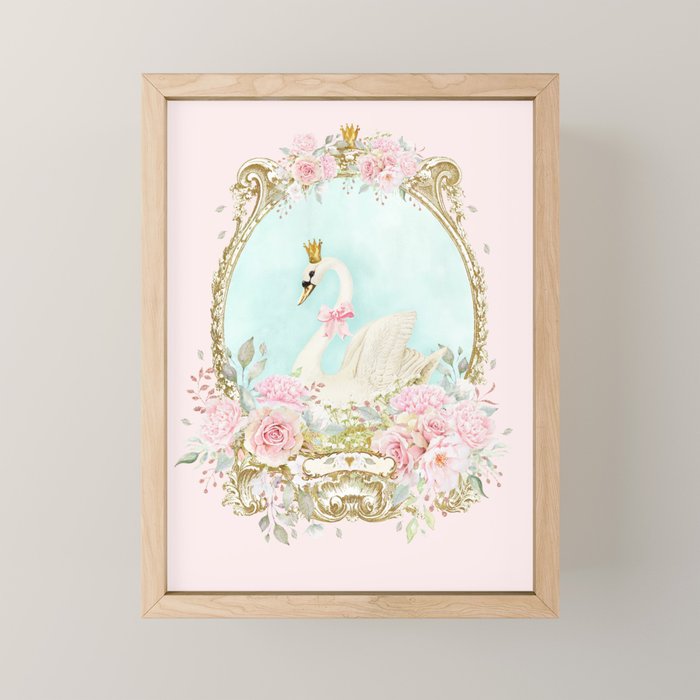 The shabby Swan Mini Art Print Gallery Image 1