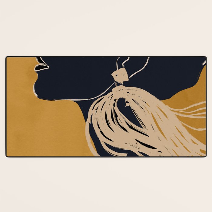 Minimal Abstract Art Woman Portrait 3 Desk Mat Gallery Image 3