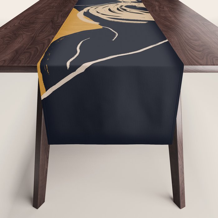 Minimal Abstract Art Woman Portrait 3 Table Runner Gallery Image 1