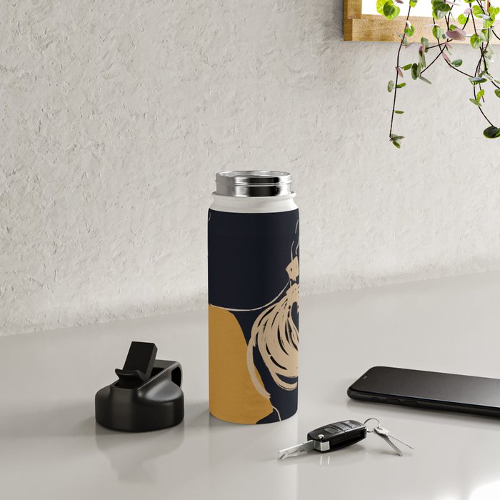 Minimal Abstract Art Woman Portrait 3 Water Bottle Gallery Image 4