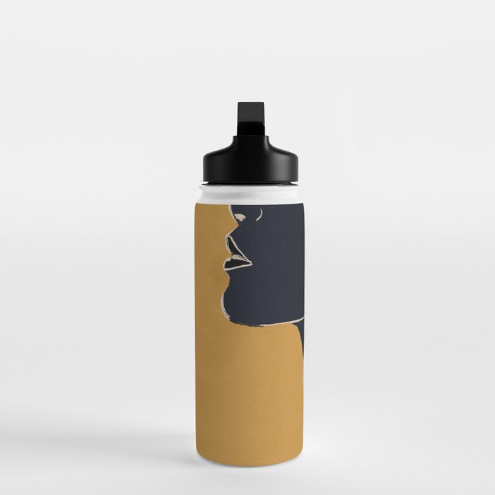 Minimal Abstract Art Woman Portrait 3 Water Bottle Gallery Image 3
