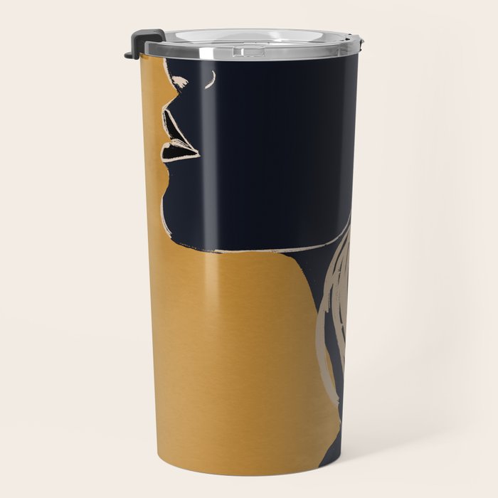 Minimal Abstract Art Woman Portrait 3 Travel Mug Gallery Image 3