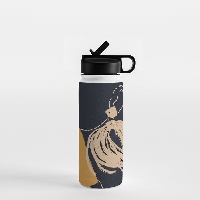 Minimal Abstract Art Woman Portrait 3 Water Bottle Gallery Image 1