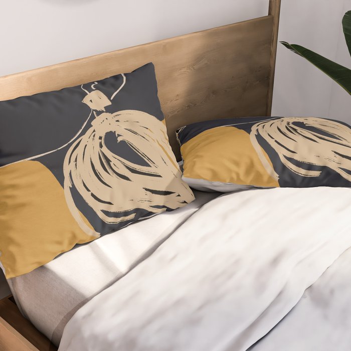 Minimal Abstract Art Woman Portrait 3 Pillow Sham Gallery Image 2