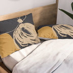 Minimal Abstract Art Woman Portrait 3 Pillow Sham Gallery Image 2