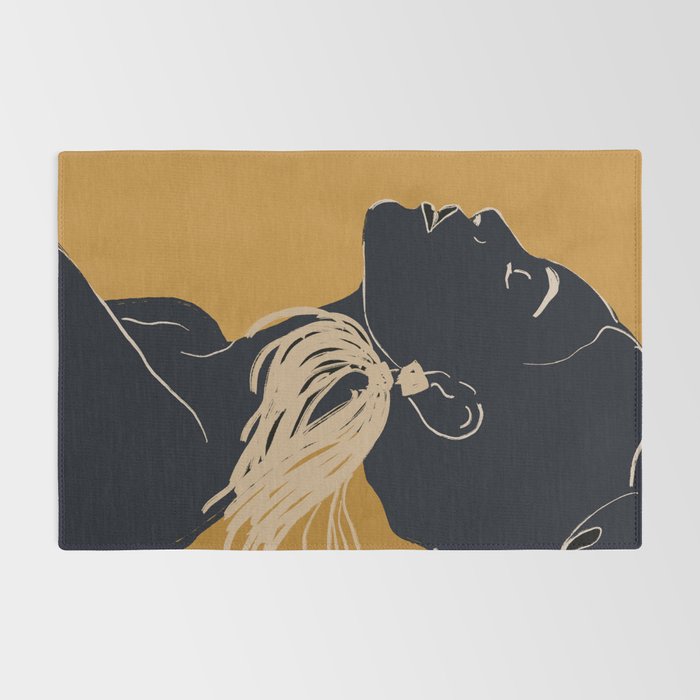 Minimal Abstract Art Woman Portrait 3 Rug Gallery Image 2