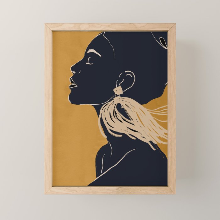 Minimal Abstract Art Woman Portrait 3 Mini Art Print Gallery Image 1