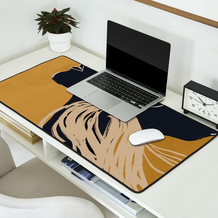 Minimal Abstract Art Woman Portrait 3 Desk Mat Gallery Image 2