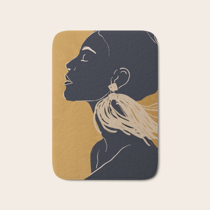 Minimal Abstract Art Woman Portrait 3 Bath Mat Gallery Image 1