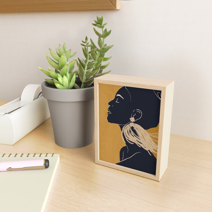Minimal Abstract Art Woman Portrait 3 Mini Art Print Gallery Image 2