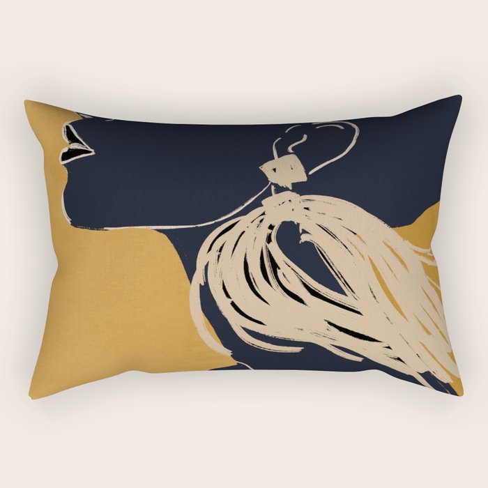 Minimal Abstract Art Woman Portrait 3 Rectangular Pillow Gallery Image 2