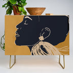 Minimal Abstract Art Woman Portrait 3 Credenza Gallery Image 1