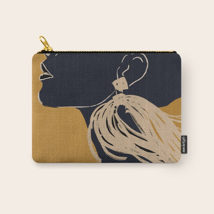 Minimal Abstract Art Woman Portrait 3 Carry All Pouch Gallery Image 1