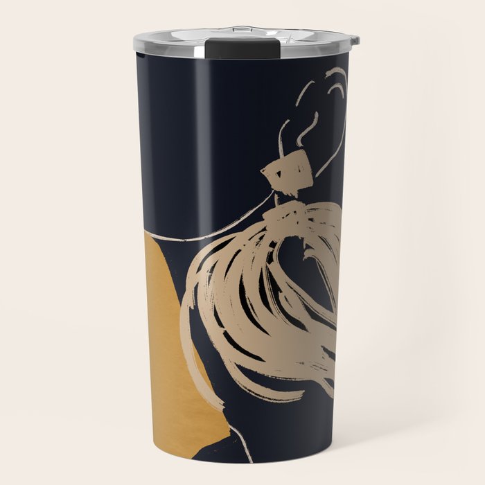Minimal Abstract Art Woman Portrait 3 Travel Mug Gallery Image 1