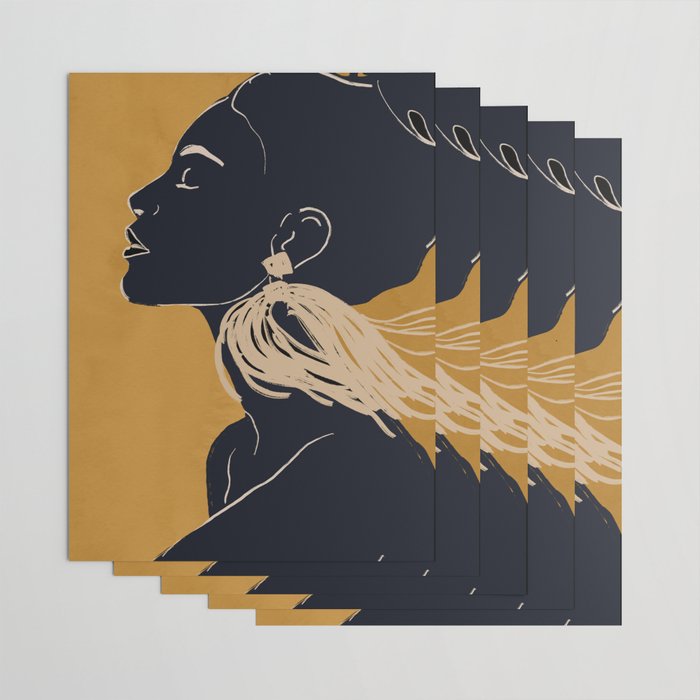 Minimal Abstract Art Woman Portrait 3 Wrapping Paper Gallery Image 3