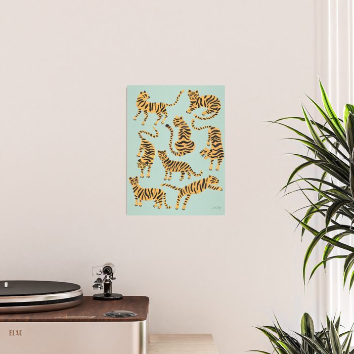 Tiger Collection - Mint & Orange Poster Gallery Image 2