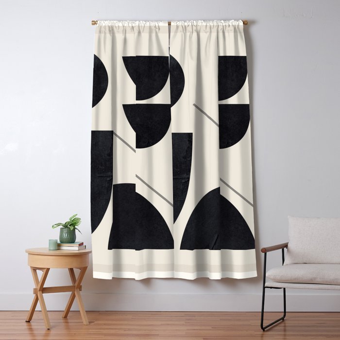Modern Abstract Minimal Shapes 221 Window Curtain Gallery Image 5
