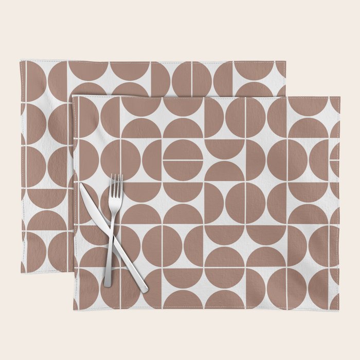 Mid Century Modern Geometric 04 Mocha Mousse Placemat Gallery Image 1