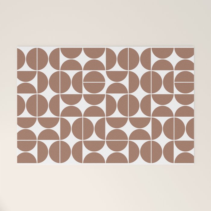 Mid Century Modern Geometric 04 Mocha Mousse Welcome Mat Gallery Image 1