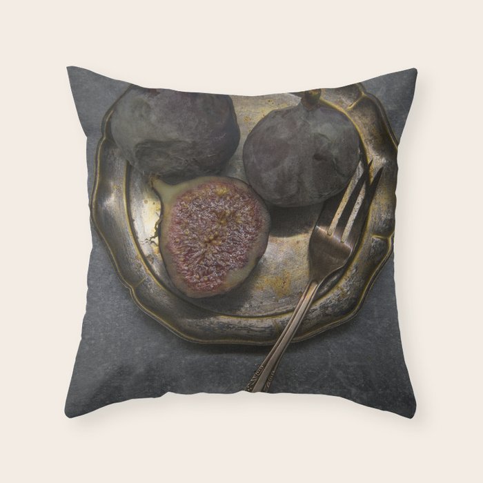 Still life with rotten figs Throw Pillow Gallery Image 1