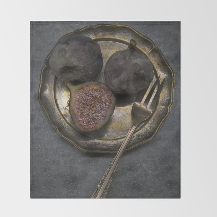 Still life with rotten figs Throw Blanket Gallery Image 2