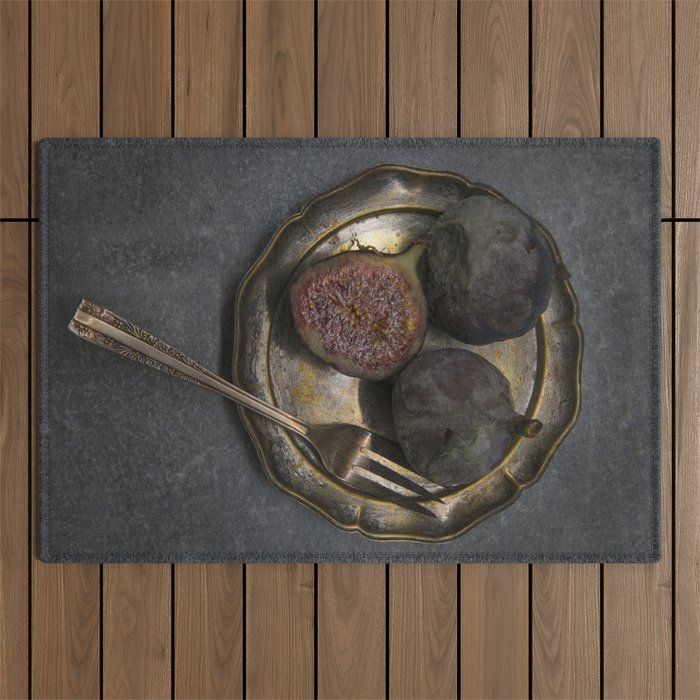 Still life with rotten figs Outdoor Rug Gallery Image 1