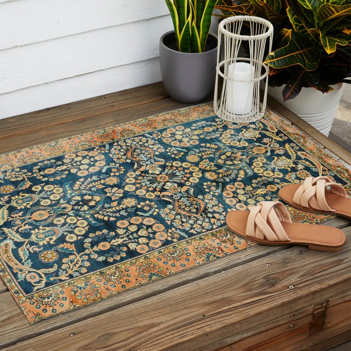 Sarouk  Antique West Persian Rug Print Outdoor Rug Gallery Image 2