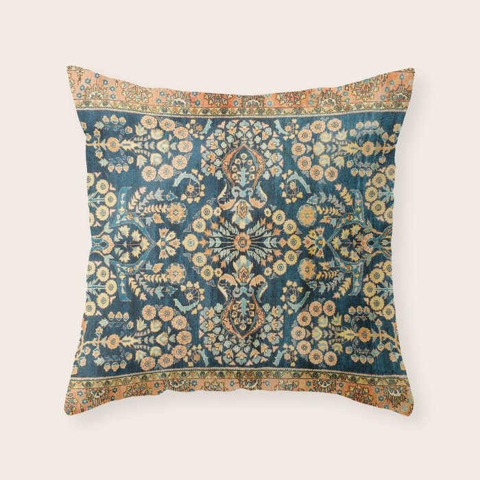 Sarouk  Antique West Persian Rug Print Throw Pillow Gallery Image 6