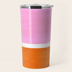 Pastel Neon Pink Yellow Ochre Mid Century Modern Abstract Minimalist Rothko Color Field Squares Travel Mug Gallery Image 1