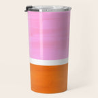 Pastel Neon Pink Yellow Ochre Mid Century Modern Abstract Minimalist Rothko Color Field Squares Travel Mug Gallery Image 3
