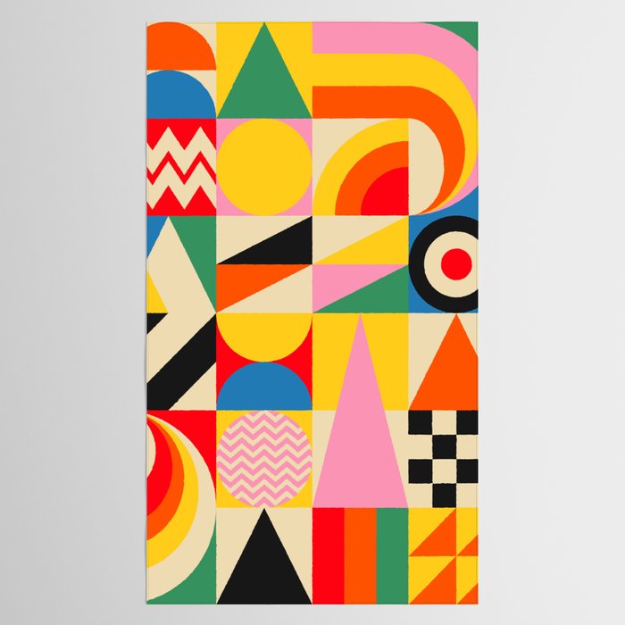 Happy Geometric Vibes Tablecloth Gallery Image 2