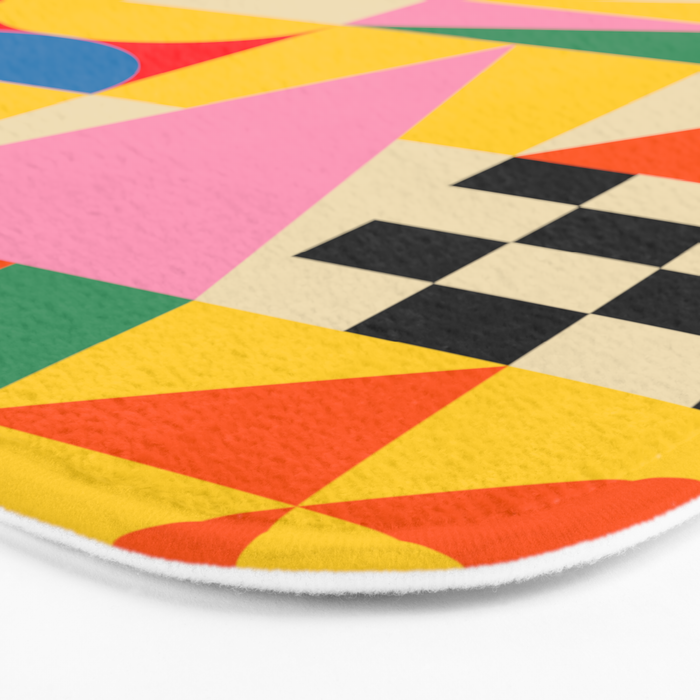 Happy Geometric Vibes Bath Mat Gallery Image 3