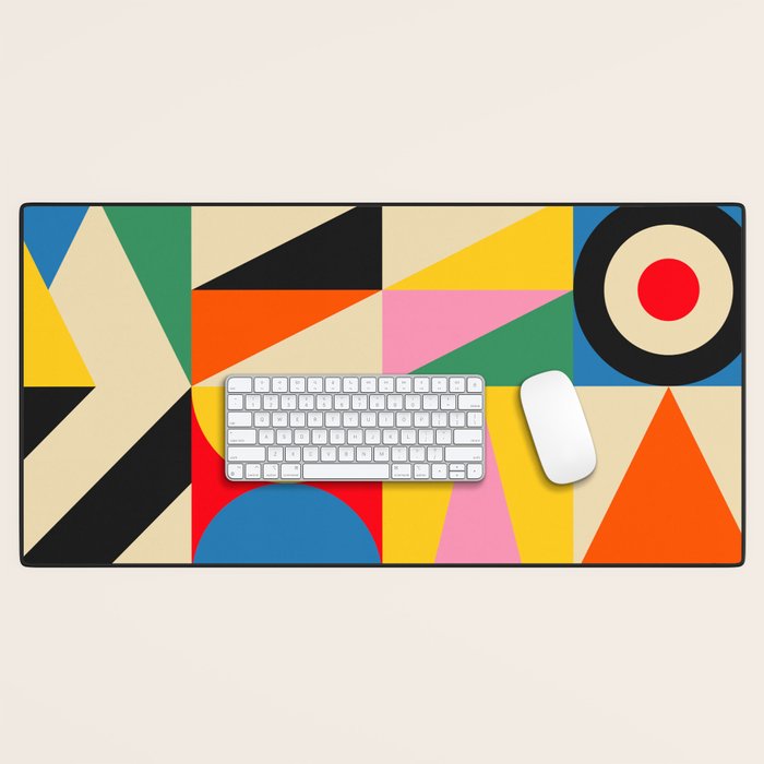 Happy Geometric Vibes Desk Mat Gallery Image 1