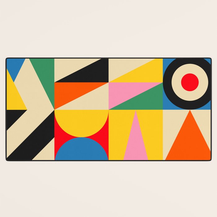 Happy Geometric Vibes Desk Mat Gallery Image 3